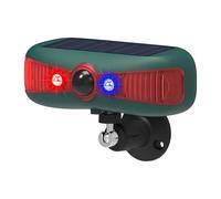 Solar Strobe Infrared Motion Sensor Alarm Detector,KINGCOO LED Flashing Warning Light Outdoor,13 Sounds Security Alert System,129db Dual Speaker Loud Noise Maker for Farm Yard Orchard Barn (1Pack)