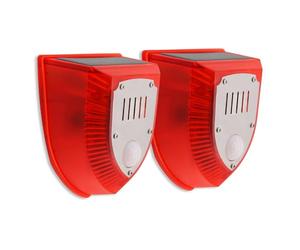 Solar Strobe Light with PIR Motion Sensor Alarm Timed Human Body Induction Infrared Alarm Light Anti-theft Animal Repellent Device 3 Working Modes IP65 Waterproof for Home Villa Outdoor Farm Yard
