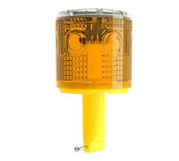 Solar Strobe Warning Light,LED Outdoor Bright Warning Pilot Light Pole Mount & Waterproof,Traffic Light Flashing Sign Emergency Strobe Light for Construction Traffic Safety Sign (Yellow)