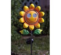 Solar Sunflower Garden Stake Light with Blinking LED Eyes | Waterproof Hand-Painted Metal Solar Lights For Outdoor Garden Pathway, Decorative Garden Ornament - Autumn Decorations