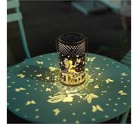 Solar Sunflower Lights Outdoor Garden Lantern Solar Powered Colourful Glow Hanging Waterproof IP65 Metal Retro Pattern Projection for Yard Patio Paths Balcony Gift (The Flower Fairy, 1Pcs)