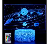 Solar System 3D Night Light,Universe Space Illusion Lamp,16 Colours Changing LED Night Light for Kids Children's Room Decor on Birthdays or Holidays Gift