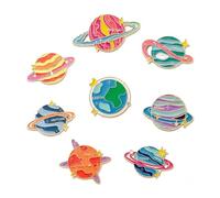 Solar System 8 Planets Enamel Pin Set, Galaxy Space Brooches, Mercury Venus Earth Mars Jupiter Saturn Uranus Neptune, Lapel Pins for Kids Boys Girls, Science Lovers, Backpack Accessories
