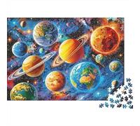 Solar System Art_1 1000 Pieces Sturdy Cardboard Classic Jigsaw Puzzle for Adults & Kids 12+, Stress Relief Puzzle, Wall Decor, Ultimate Relaxation 38x26cm/1000pcs