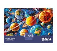 Solar System Art 1000 Piece Jigsaw Puzzle Bundle Jigsaw Puzzle Extra-Thick Cardboard Jigsaw Puzzle Collector Mind Relaxation Office Break Travel 38x26cm/1000pcs