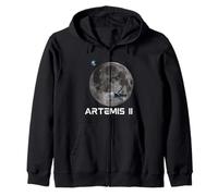 Solar System Artemis II Earth Moon Outer Space Zip Hoodie
