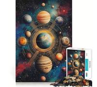 Solar System Artwork 1000 Piece Jigsaw Puzzle for Teenagers Mental Logic Toy Quiet Calm Firm Cut Santa Wish Item (50x75cm)