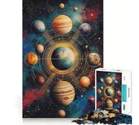 Solar System Artwork Jigsaw Puzzle for Adults 1000 Pieces Mind Puzzle Calm Pastime Image Assembly Lovely Present (38x26cm)