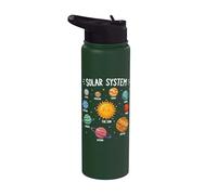 Solar System Astronomy Galaxy Space Planet Lover Boys Kids Stainless Steel Insulated Water Bottle
