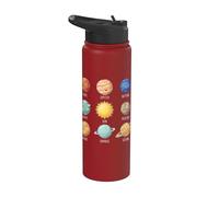Solar System Astronomy Galaxy Space Planets Educational Kids Stainless Steel Insulated Water Bottle