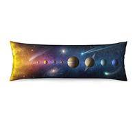 Solar System Body Pillow Cover Outer Space Universe Galaxy Planet Long Pillow Case with Zipper Decorative Bedding Pillowcase Soft Cushion Large Pillows Covers for Couch,Bedroom, Home Gifts 20"x54"