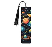 Solar System Bookmark Space Planet Wooden Bookmark with Tassel Book Mark for Women Men Reading Page Markers Gifts for Book Lovers