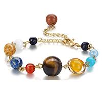 Solar System Bracelet Universe Galaxy The Eight Planets Guardian Star Natural Stone Beads Bracelet Bangle