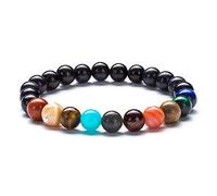Solar System Bracelet Universe Galaxy The Eight Planets Guardian Star Natural Stone Beads Bracelet Bangle