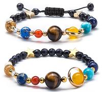 Solar System Bracelet Universe Galaxy The Eight Planets Guardian Star Natural Stone Beads Bracelet Bangle
