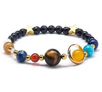 Solar System Bracelet Universe Galaxy The Eight Planets Guardian Star Natural Stone Beads Bracelet Bangle