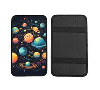 Solar System Car Armrest Cushion Space Planet Waterproof Auto Center Console Pad Car Armrest Seat Box Cover Protector Universal Fit for Most Vehicle SUV