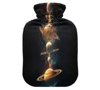 Solar System Celestial Landscape Mystery hot Waterbottle with Soft Cover, 2L hot Water Bags for Sore Muscle, Sore Muscle