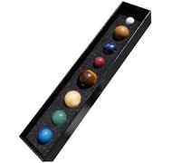 Solar System Crystal Planets Set, 8 Mini Tumbled Balls, Non Engraved Celestial Stones, Kit, Decorative Sphere Collection, Creative Gift, Home Office Desk Decor