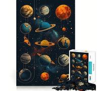 Solar System Diagram 1000 Pieces Jigsaws Adults Puzzles Gifts Mind Challenge Toy Easy Leisure Precise Cut (38x26cm)