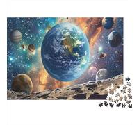 Solar System Earth 1000 Piece Jigsaw Puzzle for Adults Space View Puzzle Game for Family Stress Relief Home Decor 38x26cm/1000pcs