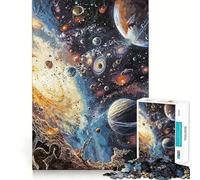 Solar System Fantasy Hard Jigsaw Puzzle for Adults 1000 Pieces Pure Logic Toy Home Activity Clean Cut Lovely Gift (38x52cm)