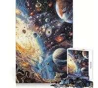 Solar System Fantasy Hard Jigsaw Puzzle for Adults 1000 Pieces Pure Logic Toy Home Activity Clean Cut Lovely Gift (38x52cm)