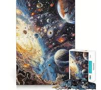 Solar System Fantasy Jigsaw Puzzles for Teenagers 1000 Pieces Recall Boost Gentle Relax Smooth Cut Stylish Gift (50x75cm)