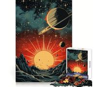 Solar System Fantasy Poste Hard Jigsaw Puzzle for Adults 1000 Pieces Pure Logic Toy Home Activity Clean Cut Lovely Gift (38x52cm)