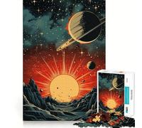 Solar System Fantasy Poste Hard Jigsaw Puzzle for Adults 1000 Pieces Pure Logic Toy Home Activity Clean Cut Lovely Gift (38x52cm)