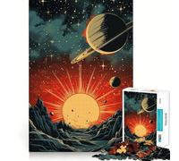 Solar System Fantasy Poste Jigsaw Puzzle for Adults 1000 Pieces Mind Puzzle Calm Pastime Image Assembly Lovely Present (38x26cm)