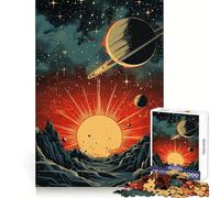 Solar System Fantasy Poste Jigsaw Puzzles 1000 Pieces for Teenagers Raise Memory Easy Leisure Clean Edge Xmas Surprise (50x75cm)