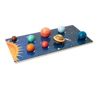 Solar System for Kids 36Month+, Wooden Solar System Model Board with 3D Planets Models and Learning Cards, Prechool Educational Toys for Boys Girls Birthday Gifts for Kids