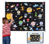 Solar System for Kids Toys with 61 Felt Figures - BONNYCO | Planets for Kids Solar System, Felt Board for Toddlers, Montessori Toys | Space Gifts for Boys & Girls 3 4 5 6 7 8 Years Birthday Christmas