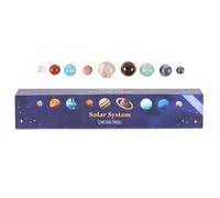 Solar System Gemstone Sphere Set - 9 Unique Crystals Representing Planets, Including Howlite, Jasper, Tiger's Eye, Lapis Lazuli & More - Educational, Inspirational, and Handcrafted Crystal Collection