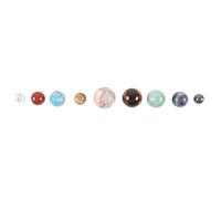 Solar System Gemstone Sphere Set - 9 Unique Crystals Representing Planets, Including Howlite, Jasper, Tiger's Eye, Lapis Lazuli & More - Educational, Inspirational, and Handcrafted Crystal Collection