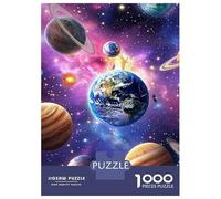 Solar System Jigsaw Puzzle 1000 Piece Jigsaw Puzzle Paper for Adults Planets Puzzle Game Relaxation Home Decor 38x26cm/1000pcs