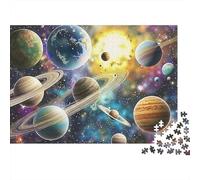 Solar System Jigsaw Puzzle for Adults 1000 Piece Jigsaw Puzzle Planets Puzzle Game for Family Relaxation Focus Home Decor 52x38cm/1000pcs