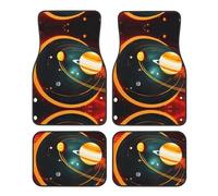 Solar System Jupiter Saturn Full Coverage 4-Piece Car Floor Mats Set Non-Slip Liners Universal Fit For Sedan Truck Van