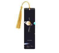 Solar System Jupiter Saturn Print 5pcs Wooden Bookmarks with Tassels, Reading Page Markers Book Marks, Gifts for Men Women