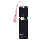 Solar System Jupiter Saturn Print 5pcs Wooden Bookmarks with Tassels, Reading Page Markers Book Marks, Gifts for Men Women