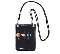 Solar System Jupiter Saturn Print Crossbody Phone Bag For Women Men, Adjustable Strap Phone Purse, For Travel Shopping