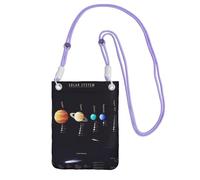 Solar System Jupiter Saturn Print Crossbody Phone Bag For Women Men, Adjustable Strap Phone Purse, For Travel Shopping