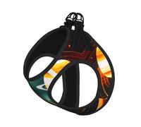 Solar System Jupiter Saturn Print Dog Harness Reflective Pet Vest Harness Puppy Harnesses Leash Set,For Walking Training