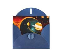 Solar System Jupiter Saturn print Greeting Cards - Thank-You Cards Party Invitation Cards for Festive Celebrations