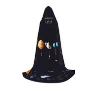 Solar System Jupiter Saturn Print Halloween Cosplay Christmas Party Outfits Hooded Wizard Robe Halloween Cloak Medieval Renaissance