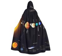 Solar System Jupiter Saturn print Halloween Hooded Cloak Cape Unisex for Cosplay, Christmas Party Favors Witchy Outfits