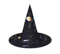 Solar System Jupiter Saturn Print Halloween Wide Brim Foldable Hat Suitable For Cosplay,Masquerade And Carnival-1 Piece