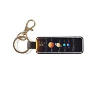 Solar System Jupiter Saturn Print Leather Car Keychain Cute Key Chain, Key Chains Accessories For Car Keys For Women Men