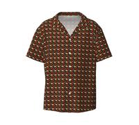 Solar System Jupiter Saturn Print Lightweight Breathable Men's Casual Short Sleeve Shirt Summer Beach Vacation Office Black